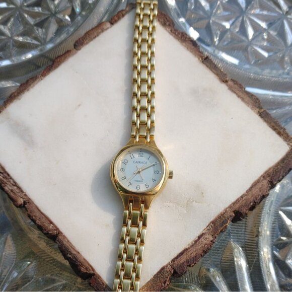Timex Bracelet Watch Indiglo Vintage Carriage Quartz Gold Tone Links Adjustable - Picture 9 of 14
